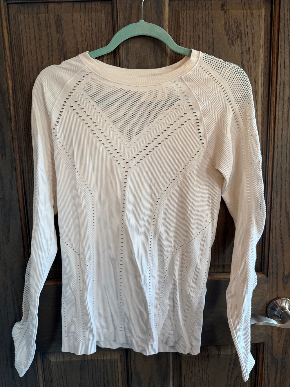 Athleta Cream Long Sleeve Knit Top